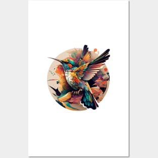 Abstract Beautiful Hummingbird Posters and Art